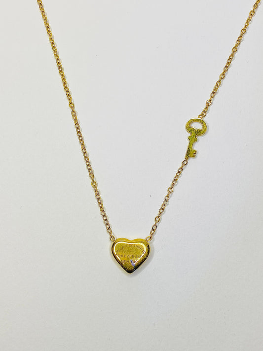 Key Heart Pendant For Girls