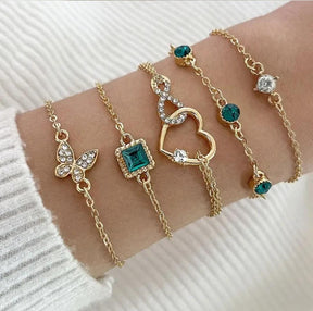 5 Sets of Retro-Style Love Infinity Bracelets